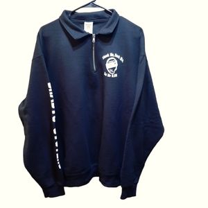 1/4 Zip Black Jerzees Sweatshirt. Bradys Oysters Westport Wa Men's size XL
